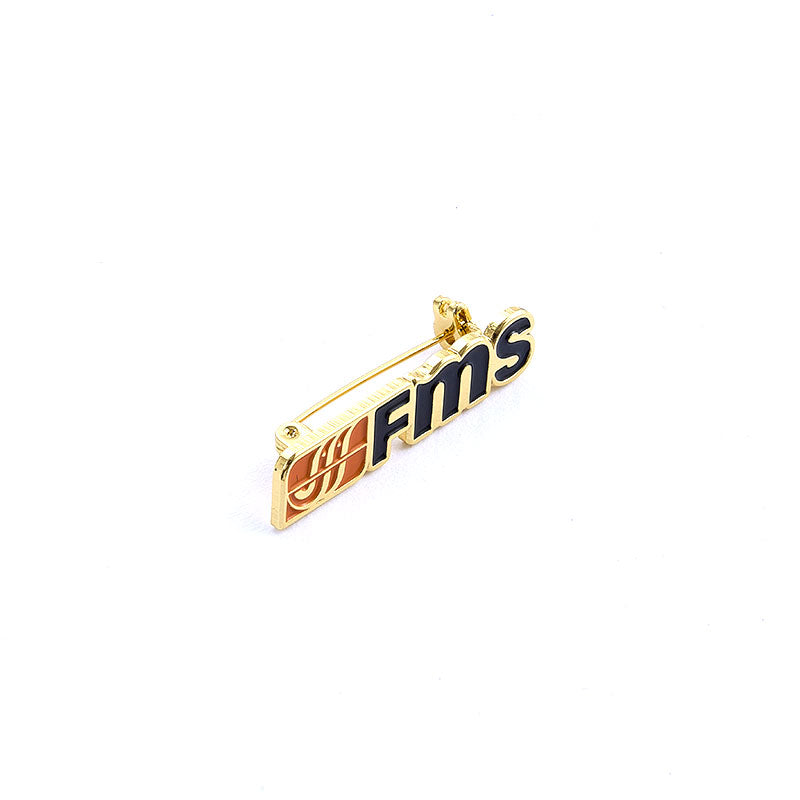 Shiny FMS gold badge with logo for remote control model collectors