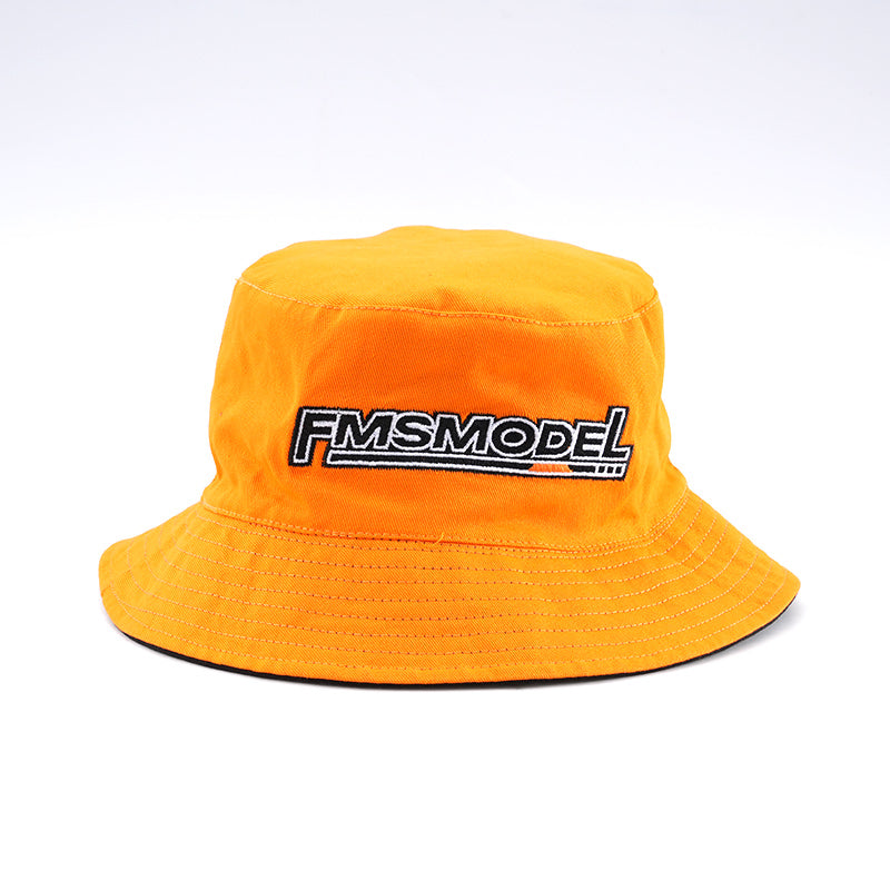 Orange FMSMODEL bucket hat with embroidered logo