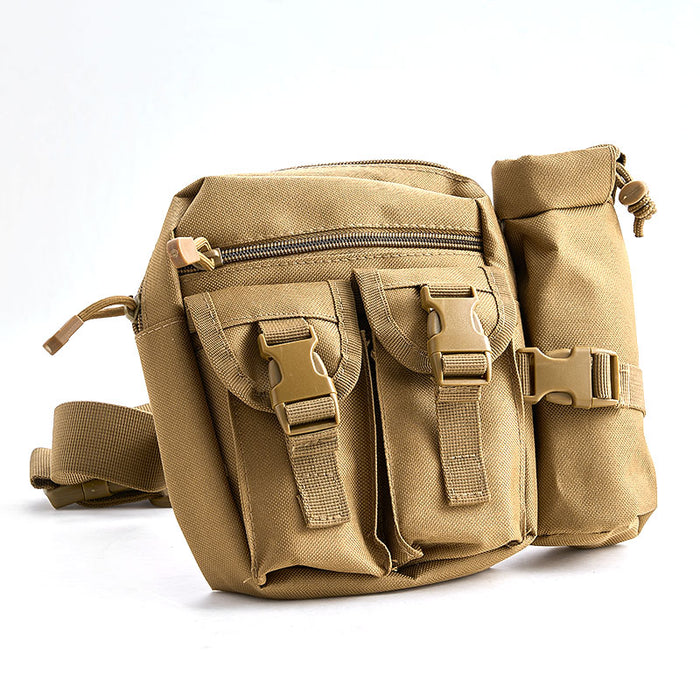 FMS Tool Belt Bag in tan, includes adjustable strap and front pockets for tools.