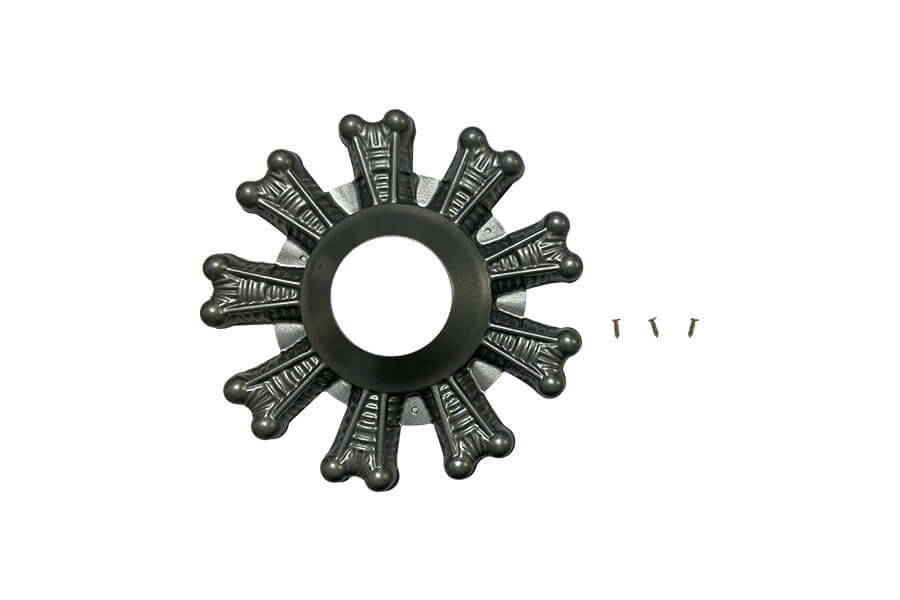 3D-printed RC gear with bone-like extensions and screws for assembly