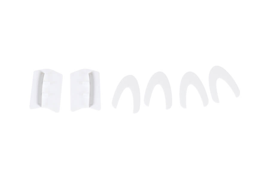 White vortex generators for enhancing RC airplane performance.