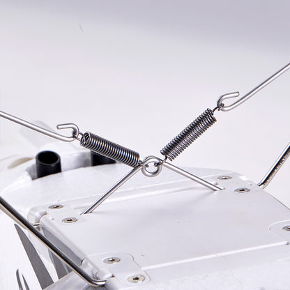 FMS 1300mm PA-18 Super Cub landing gear with metal springs and wire struts.