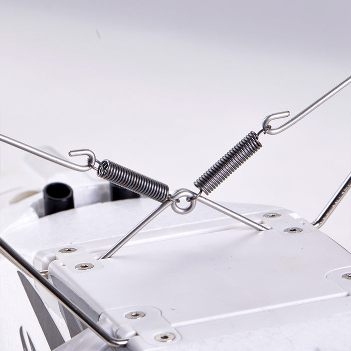 FMS 1300mm PA-18 Super Cub landing gear with metal springs and wire struts.