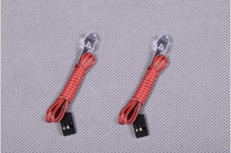 Red LED light wires with connectors for RC models
