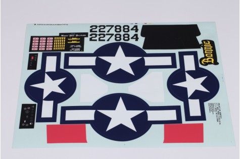 1500mm P-47 decal sheet with stars and identification numbers 227884