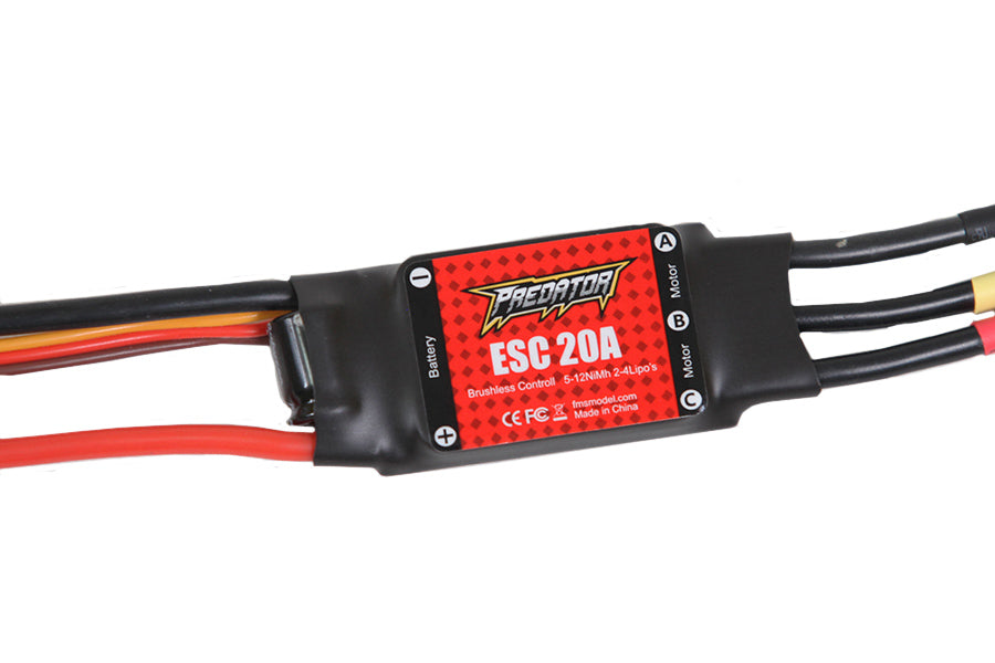 20A ESC with model number and input cable connectors