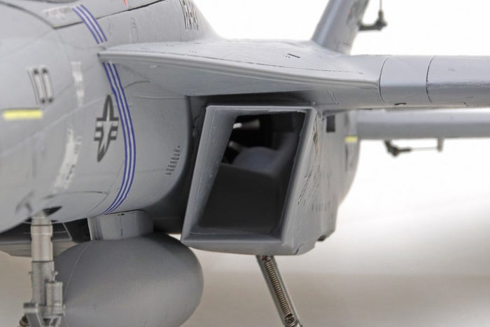 FMS F-18F Super Hornet 70mm EDF jet model with detailed engine intake and landing gear