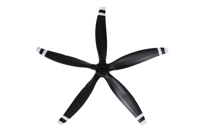 Black 5-blade propeller for 1100mm PC-21 model with white stripes