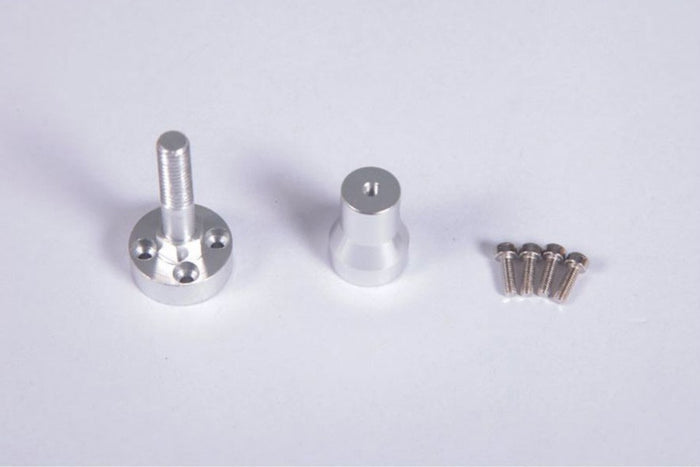 Aluminum motor shaft with screws for 3648 motor, suitable for RC models.