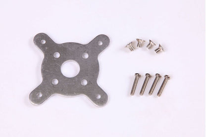 Motor mount plate for RC aircraft with mounting screws included