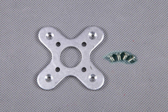 Aluminum motor mount plate with screws for RC airplane assembly
