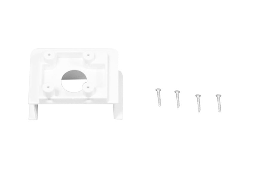 White PA-18 motor board with screws for RC model assembly.