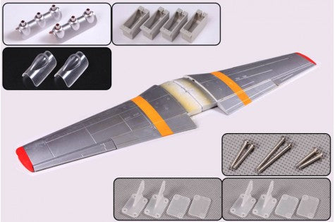 1700mm P-51D Red Tail main wing set with mounts and screws