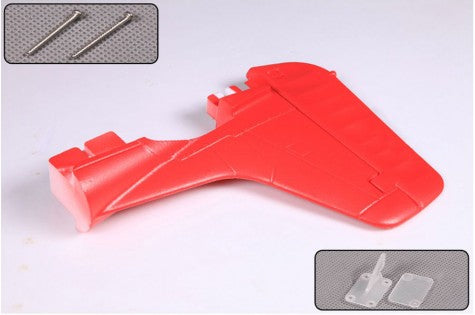 Red vertical stabilizer for 1700mm P-51D RC airplane with screws