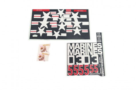 1700mm F7F Tigercat decal sheet with stars and MARINES lettering