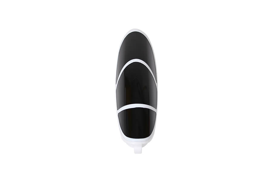 Black and white aerodynamic wing tip for RC airplane models