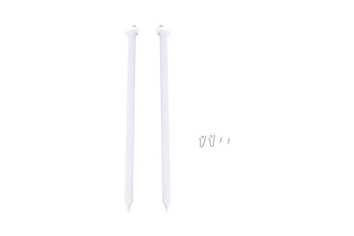 White 2000mm Beaver V2 RC plane wing struts with hardware.