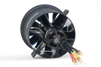 70mm EDF ducted fan with 12 blades and motor connectors for remote control models.