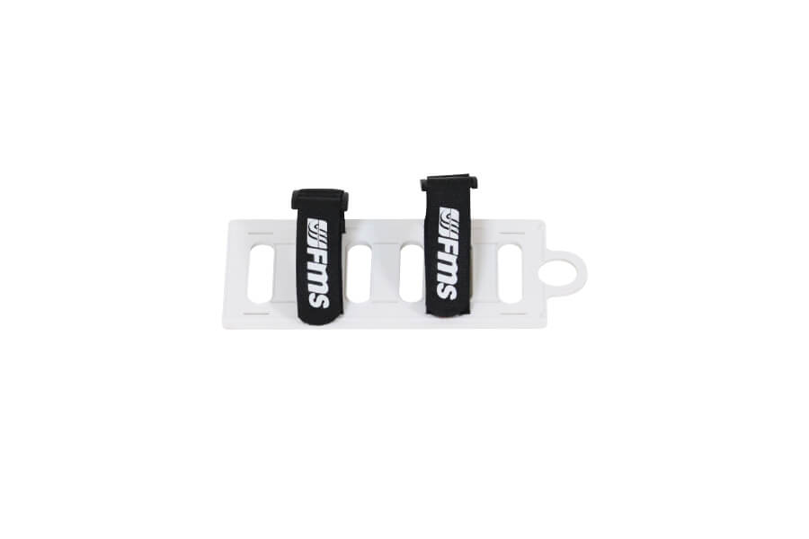 White battery tray with FMS straps for Pitts 1400mm V2 RC models
