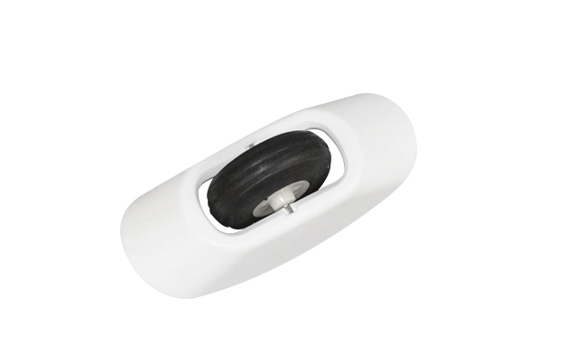 3000mm Fox tail wheel set with black rubber wheel and white casing