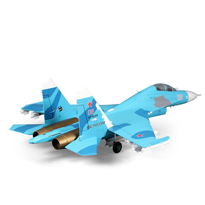 FMS Twin 70mm EDF SU-27 PNP RC airplane model in blue camo, featuring dual EDFs and retracts.
