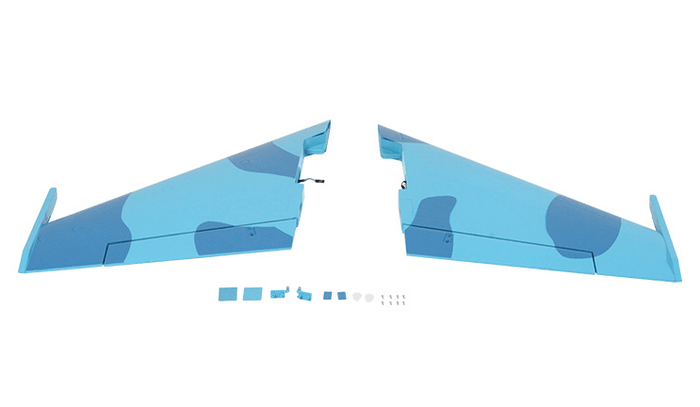 70mm SU-27 main wing set with blue camouflage design for RC aircraft
