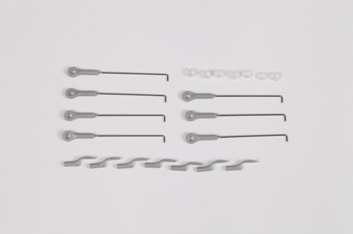 Linkage rod set for remote control models in gray and white.