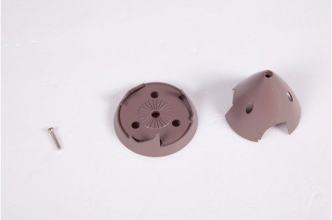 P-40B Flying Tiger spinner parts including base and top cover with screw.