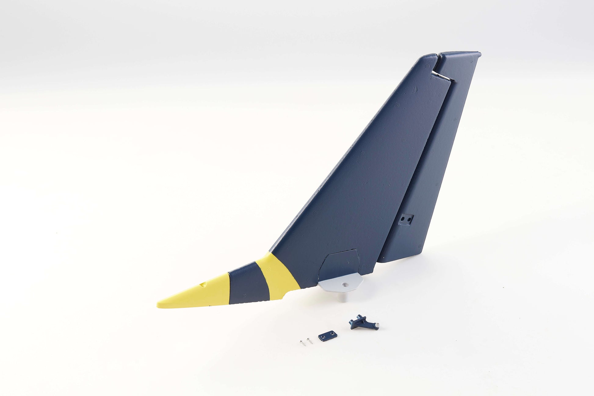 Vertical stabilizer for 70mm Viper RC plane in dark blue and yellow