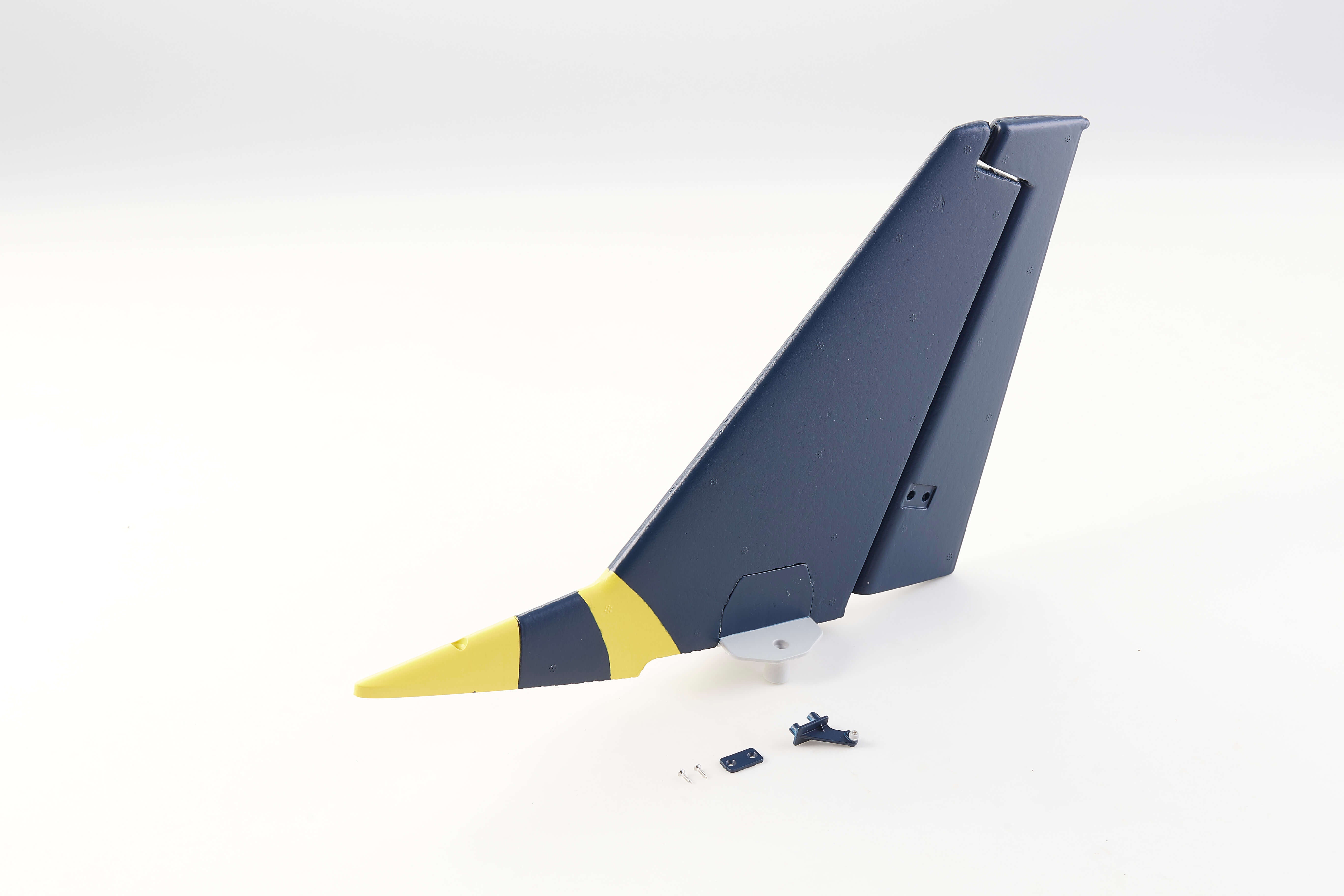 Vertical stabilizer for 70mm Viper RC plane in dark blue and yellow