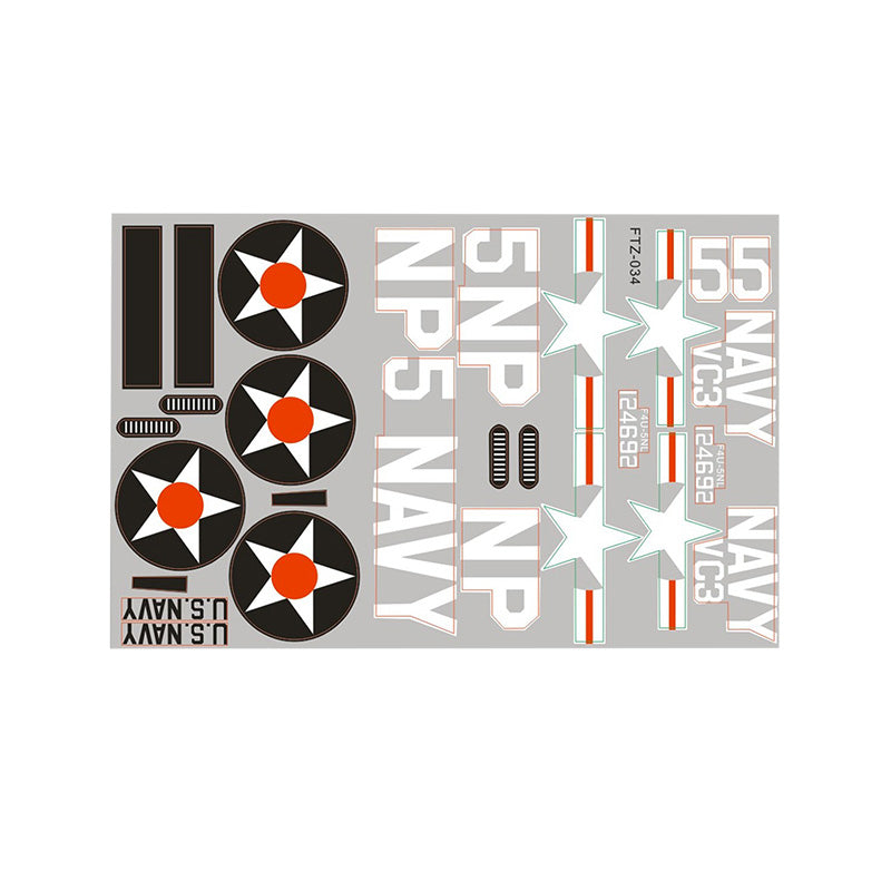 Decal sheet for 800mm T-28 Trojan model featuring navy graphics and numbers.