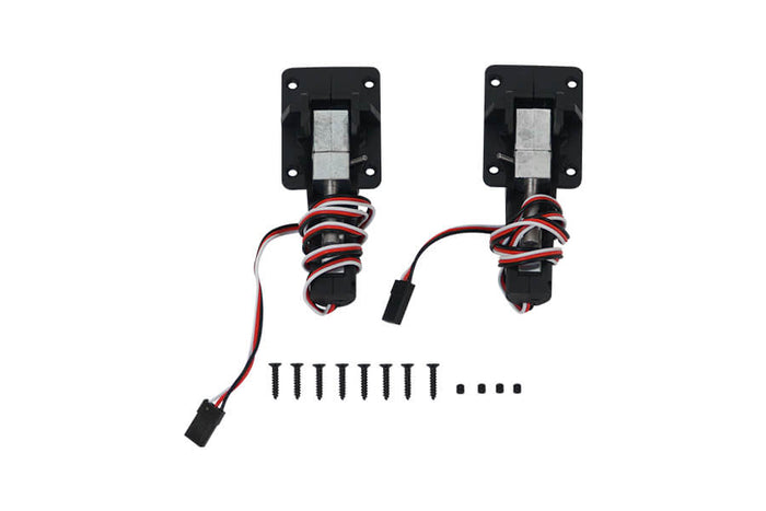 E-retract servos for RC airplane landing gear with wiring and screws