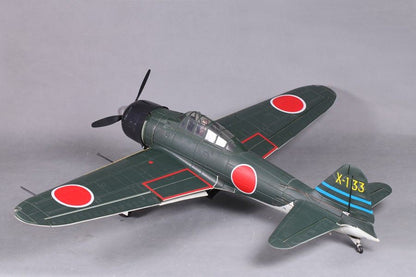 FMS 1400mm A6M3 Zero Green PNP model airplane with red and white insignias and X-133 tail marking.